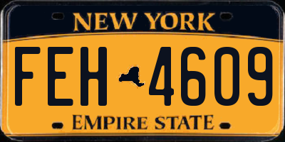 NY license plate FEH4609