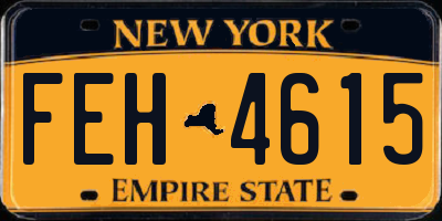NY license plate FEH4615