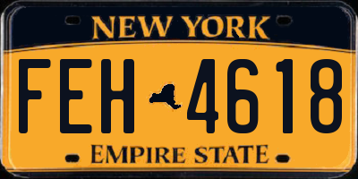 NY license plate FEH4618