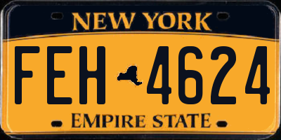 NY license plate FEH4624