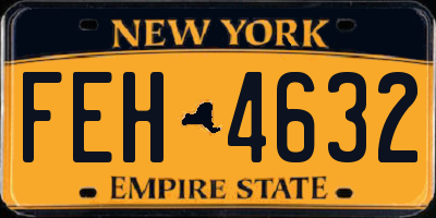 NY license plate FEH4632