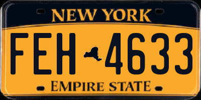 NY license plate FEH4633