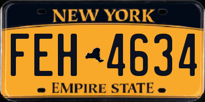 NY license plate FEH4634