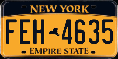 NY license plate FEH4635