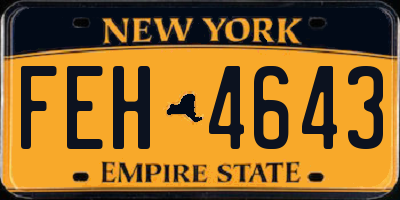NY license plate FEH4643