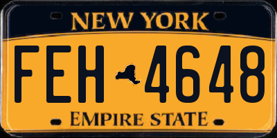 NY license plate FEH4648