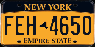 NY license plate FEH4650