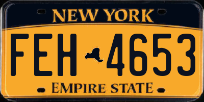 NY license plate FEH4653