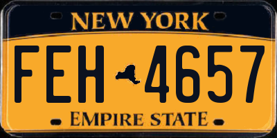 NY license plate FEH4657