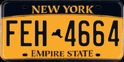NY license plate FEH4664