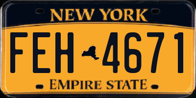 NY license plate FEH4671