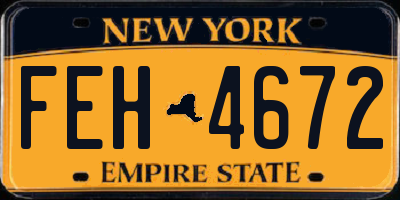 NY license plate FEH4672