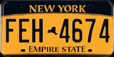 NY license plate FEH4674