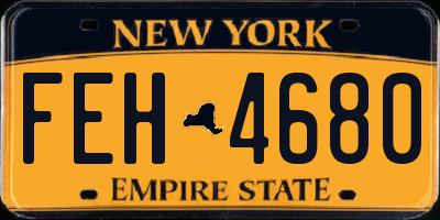 NY license plate FEH4680