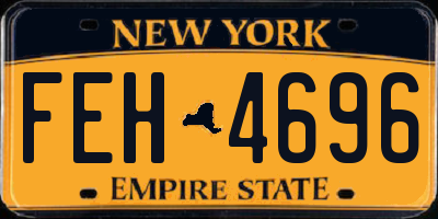 NY license plate FEH4696