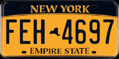 NY license plate FEH4697