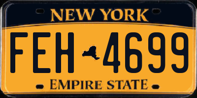 NY license plate FEH4699
