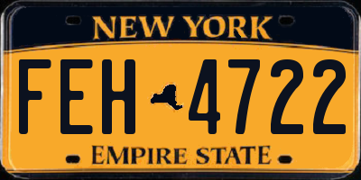 NY license plate FEH4722