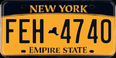 NY license plate FEH4740