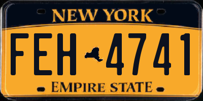 NY license plate FEH4741