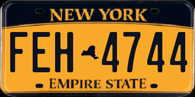 NY license plate FEH4744