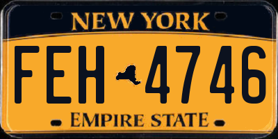 NY license plate FEH4746