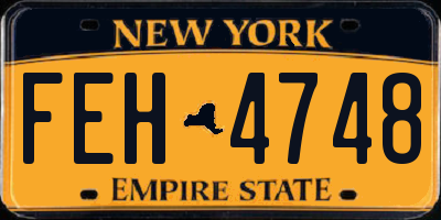 NY license plate FEH4748