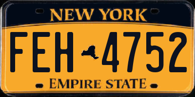 NY license plate FEH4752