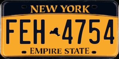 NY license plate FEH4754