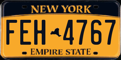 NY license plate FEH4767