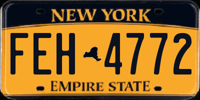 NY license plate FEH4772