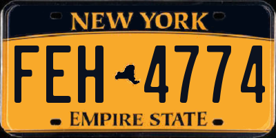NY license plate FEH4774