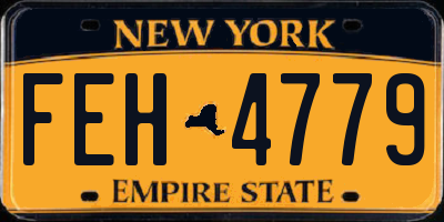 NY license plate FEH4779
