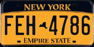 NY license plate FEH4786