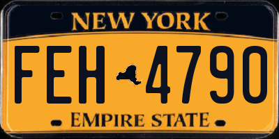 NY license plate FEH4790