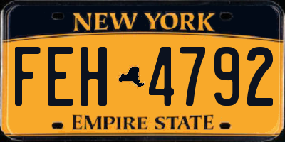 NY license plate FEH4792