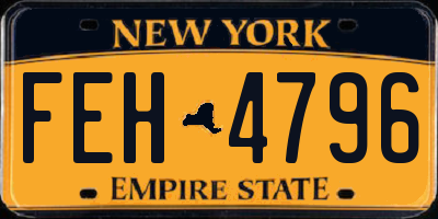 NY license plate FEH4796