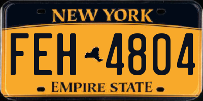 NY license plate FEH4804