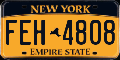 NY license plate FEH4808
