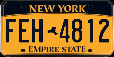 NY license plate FEH4812