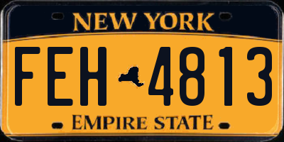 NY license plate FEH4813