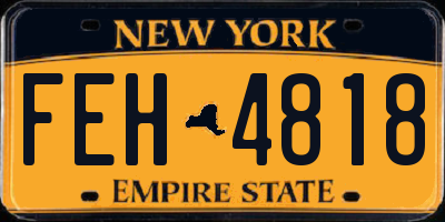 NY license plate FEH4818