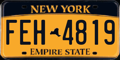 NY license plate FEH4819