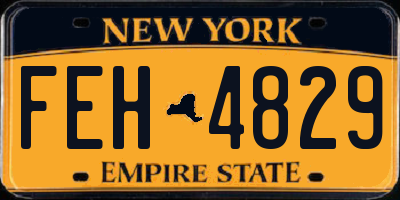 NY license plate FEH4829