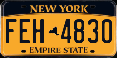 NY license plate FEH4830