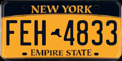 NY license plate FEH4833