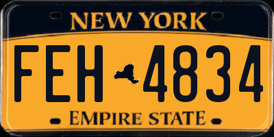 NY license plate FEH4834