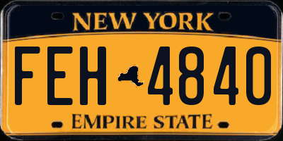 NY license plate FEH4840