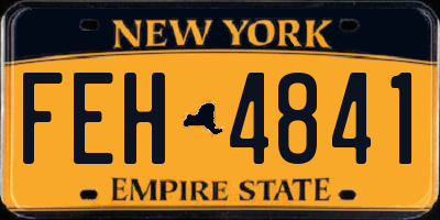 NY license plate FEH4841