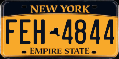 NY license plate FEH4844